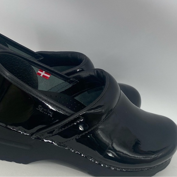 Sanita Original Danish Non Slip Professional Black Patent Leather Clogs NWOT - Picture 5 of 13